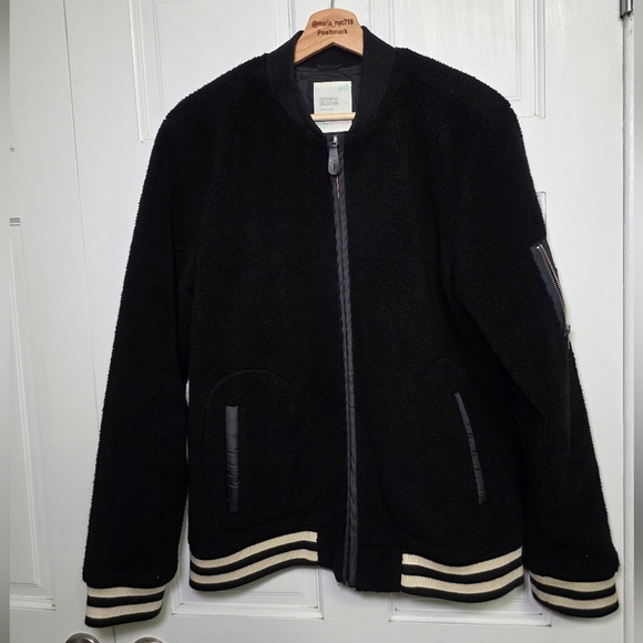 RARE ad lib Outerwear Collection Fleece Zip Up Retro Varsity Jacket Size Lg - Picture 1 of 10